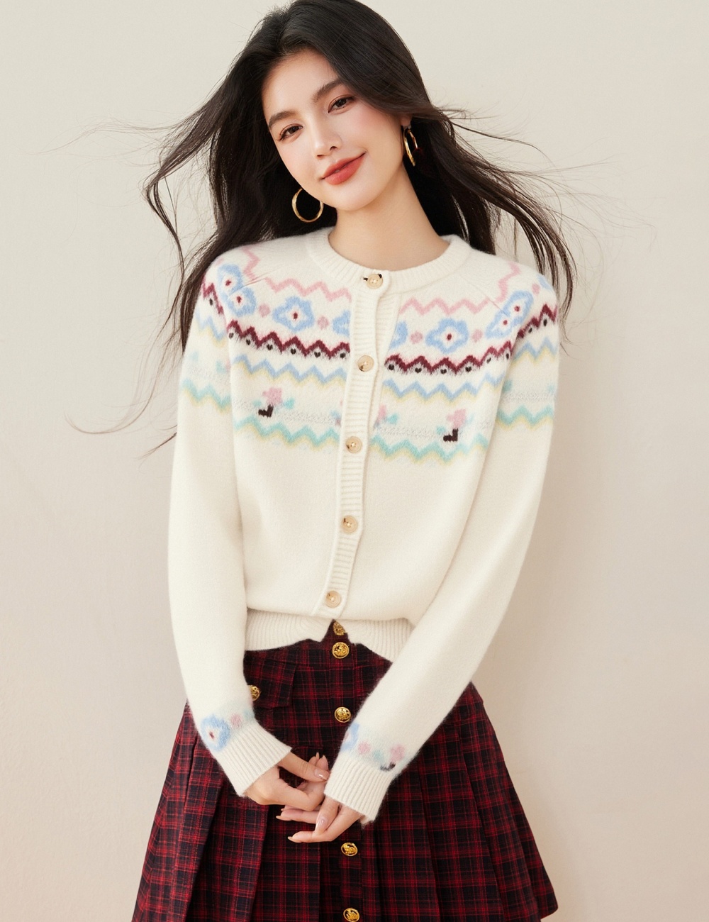 Spring inside the ride knitted cardigan thick short sweater