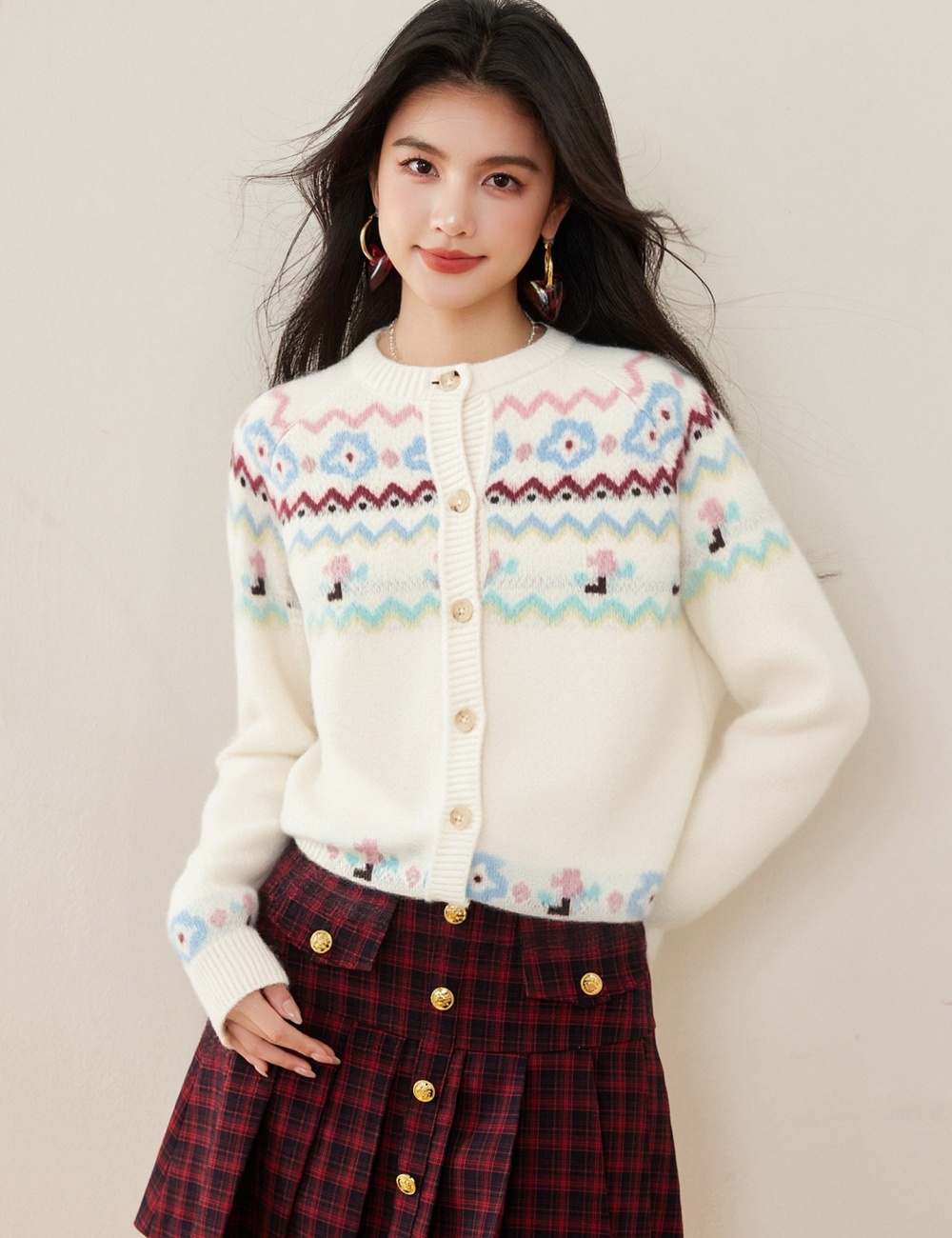 Spring inside the ride knitted cardigan thick short sweater