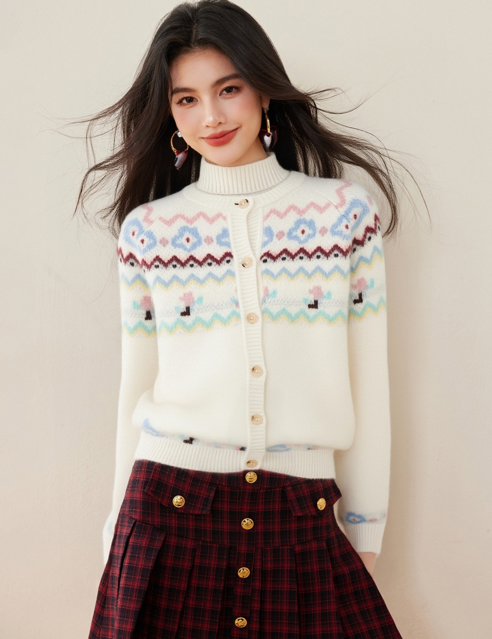 Spring inside the ride knitted cardigan thick short sweater