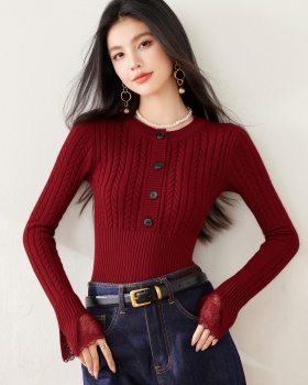 Inside the ride Korean style tops slim spring sweater