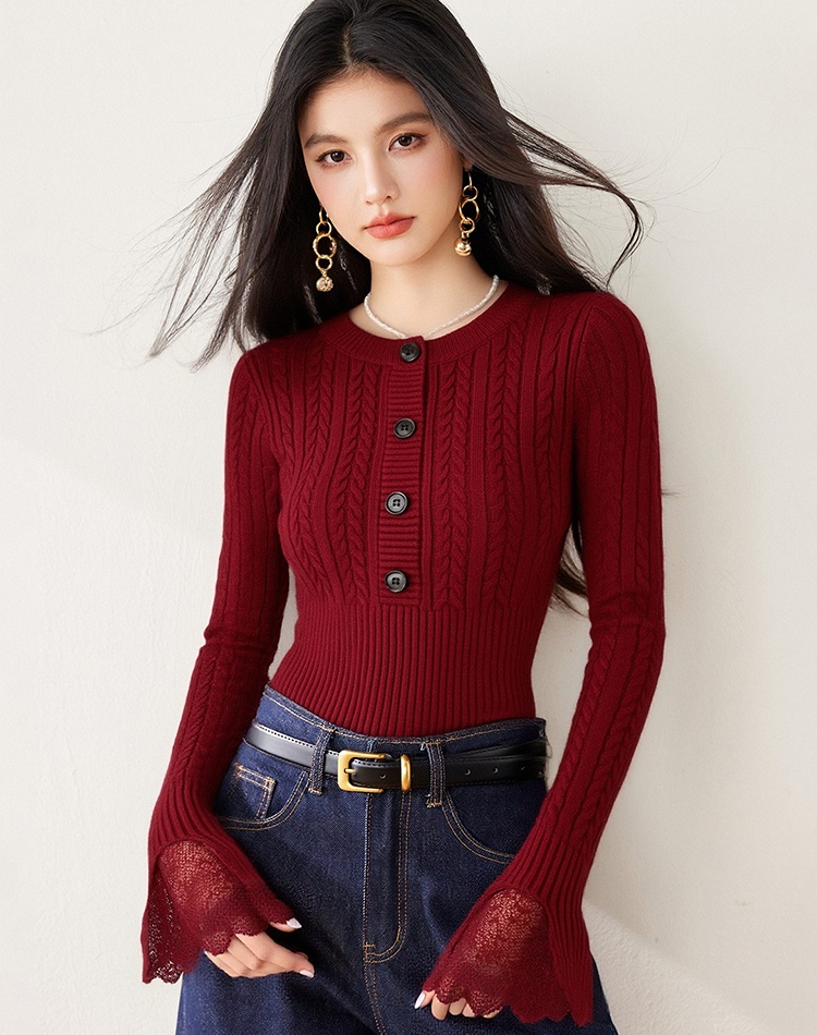 Inside the ride Korean style tops slim spring sweater