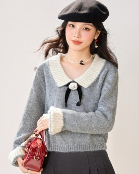 Flowers tender tops slim sweater for women