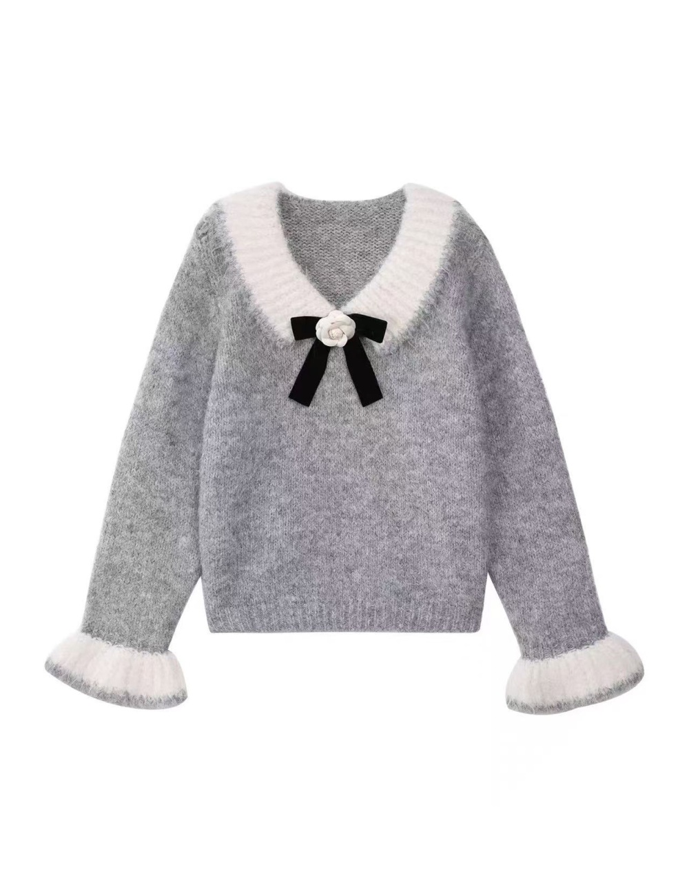 Flowers tender tops slim sweater for women