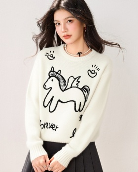 Temperament spring lazy sweater maiden loose tops