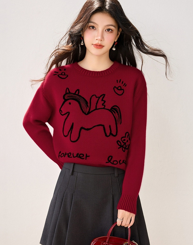 Temperament spring lazy sweater maiden loose tops