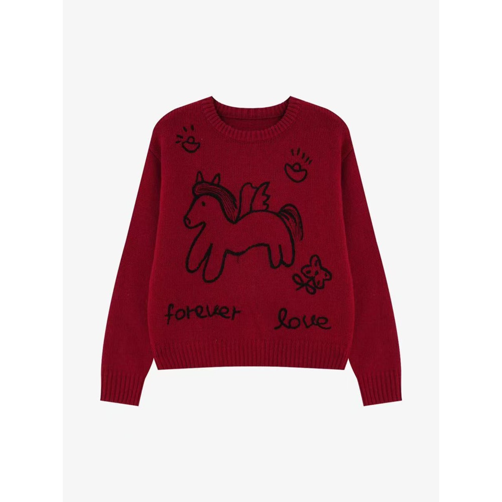 Temperament spring lazy sweater maiden loose tops