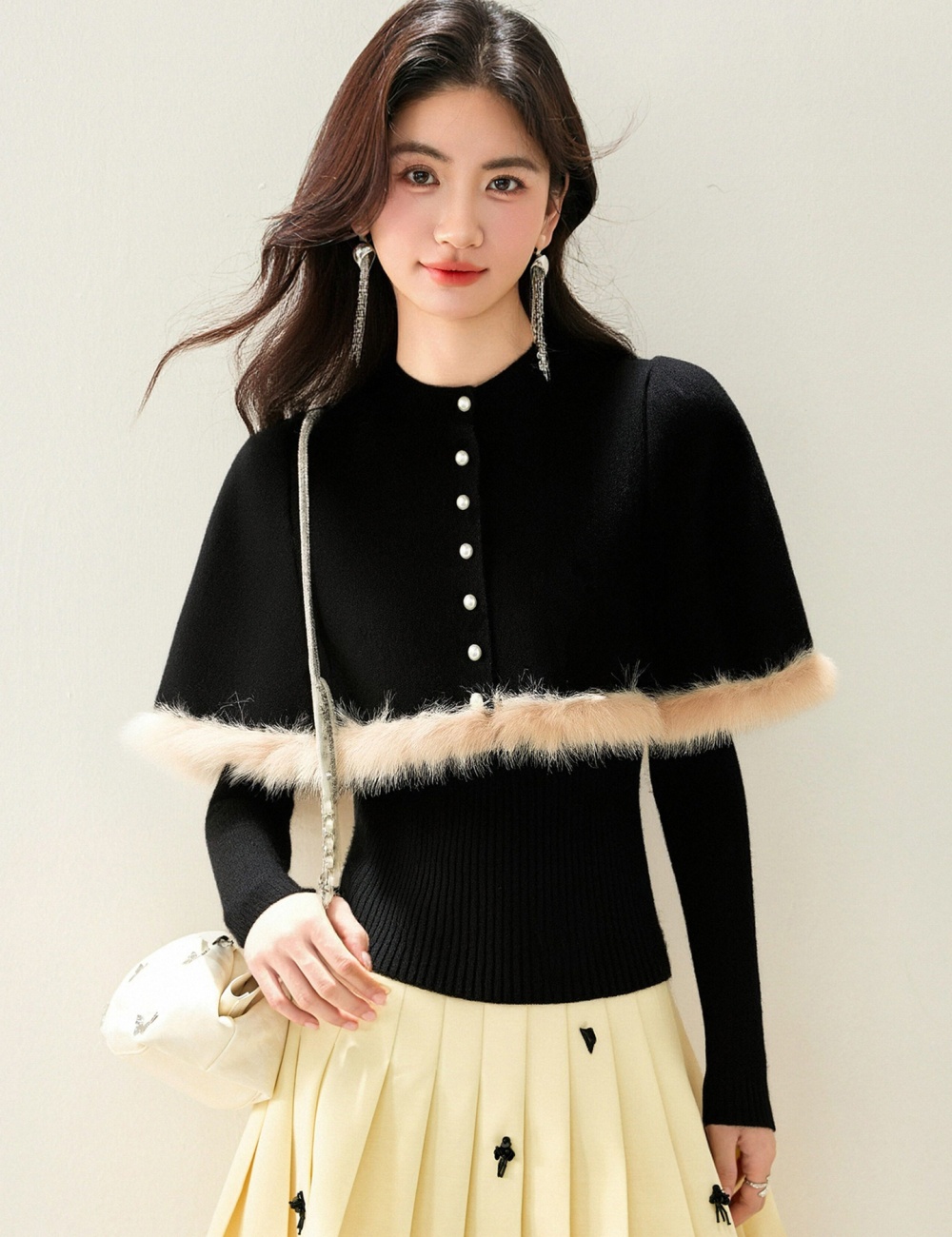 Autumn and winter spring cloak elmo tops a set for women