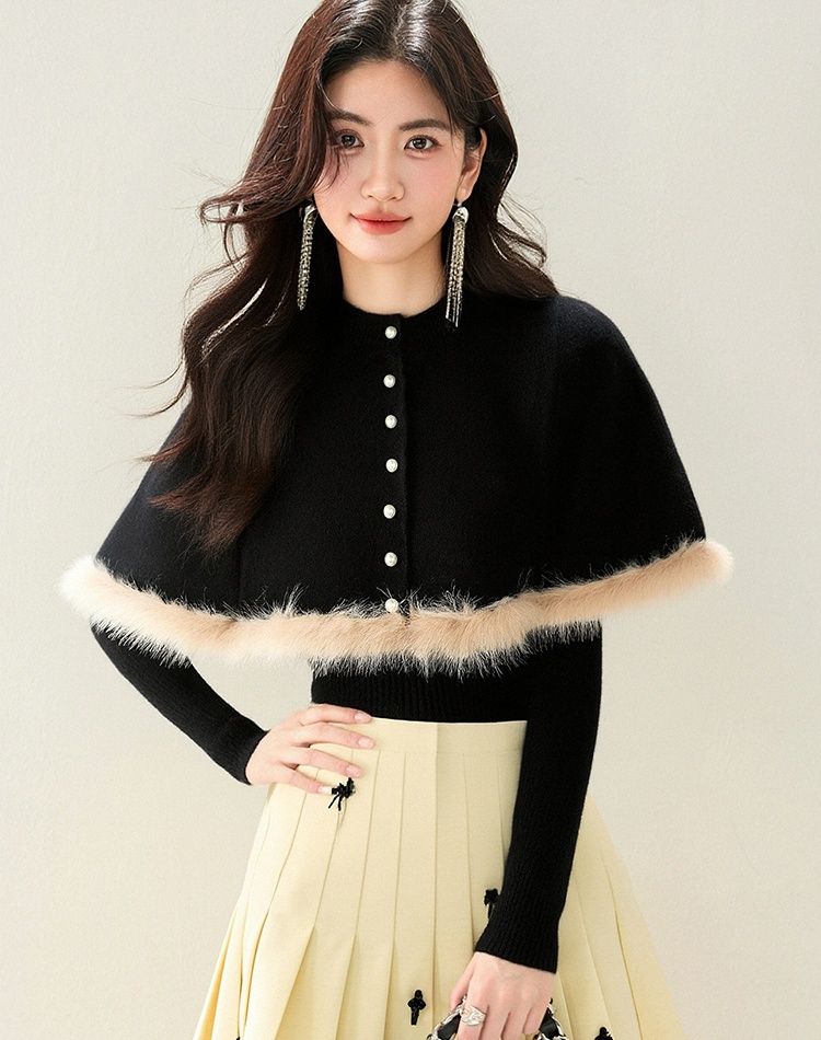 Autumn and winter spring cloak elmo tops a set for women