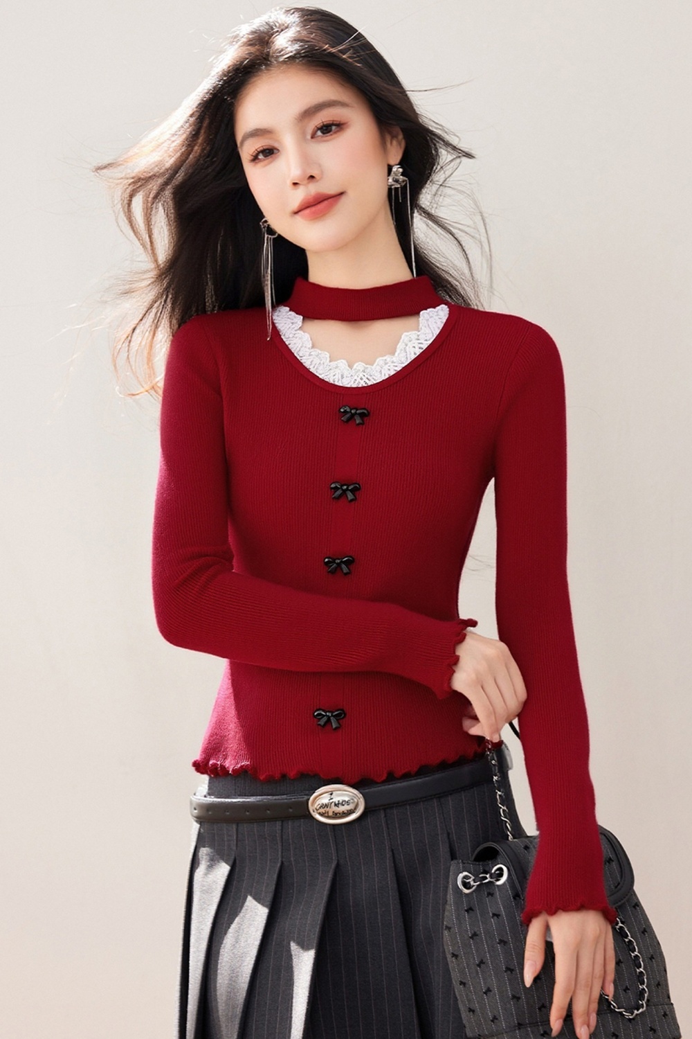 France style sweater Western style tops for women