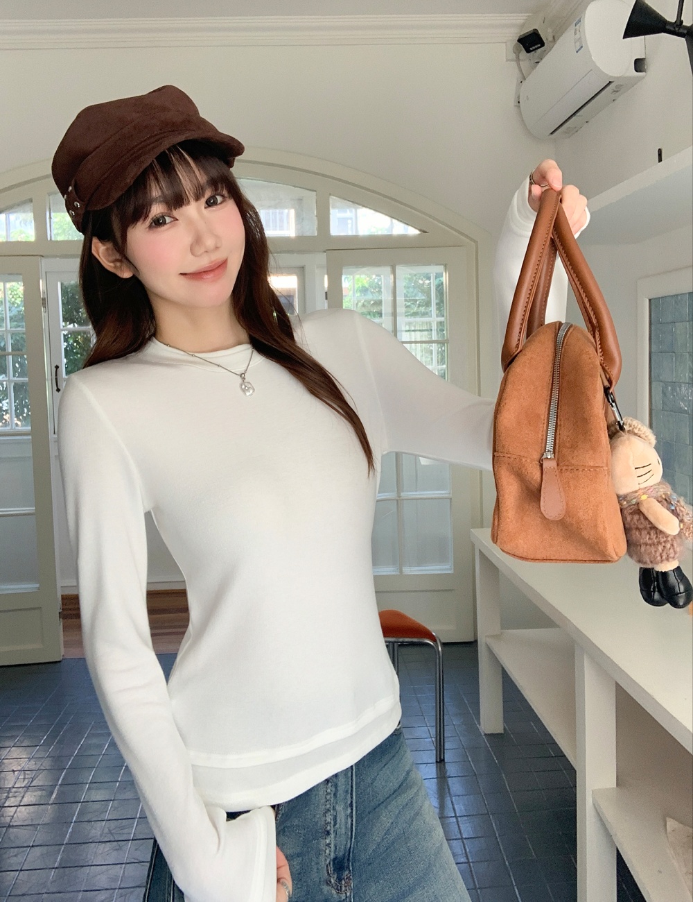 Long sleeve inside the ride T-shirt cashmere bottoming shirt