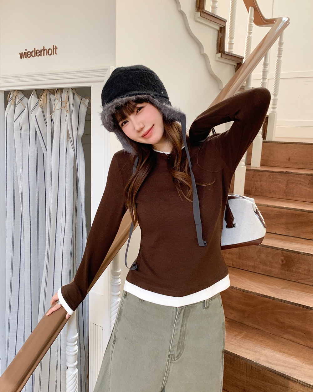 Long sleeve inside the ride T-shirt cashmere bottoming shirt