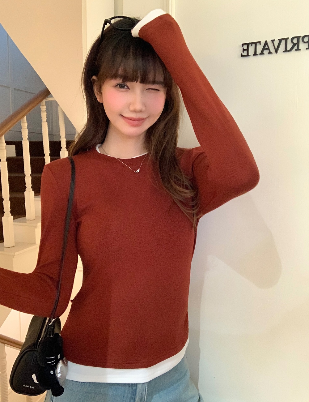 Long sleeve inside the ride T-shirt cashmere bottoming shirt