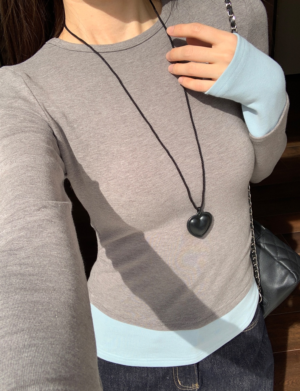 Long sleeve irregular T-shirt Korean style tops