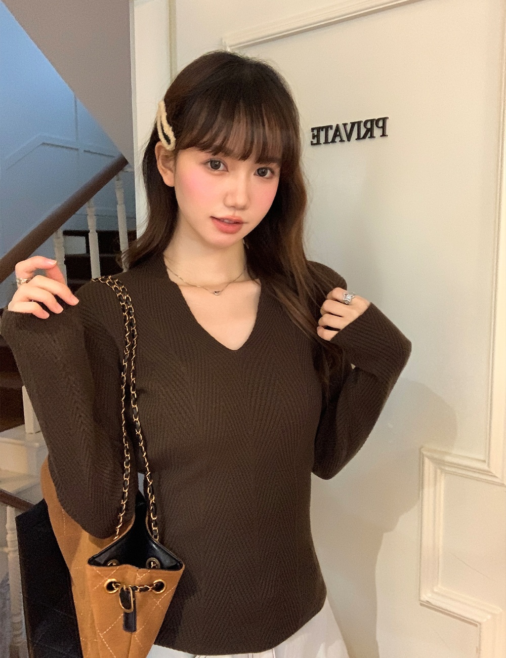Long sleeve sweater bottoming shirt for women