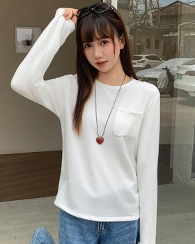 Round neck loose tops plus velvet T-shirt for women