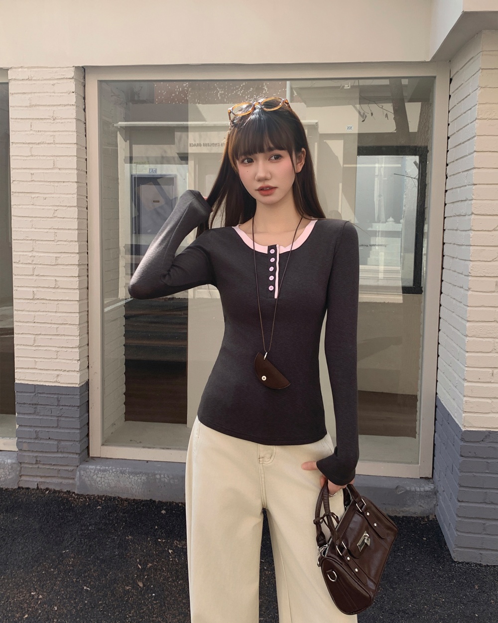 Autumn and winter long sleeve slim T-shirt for women