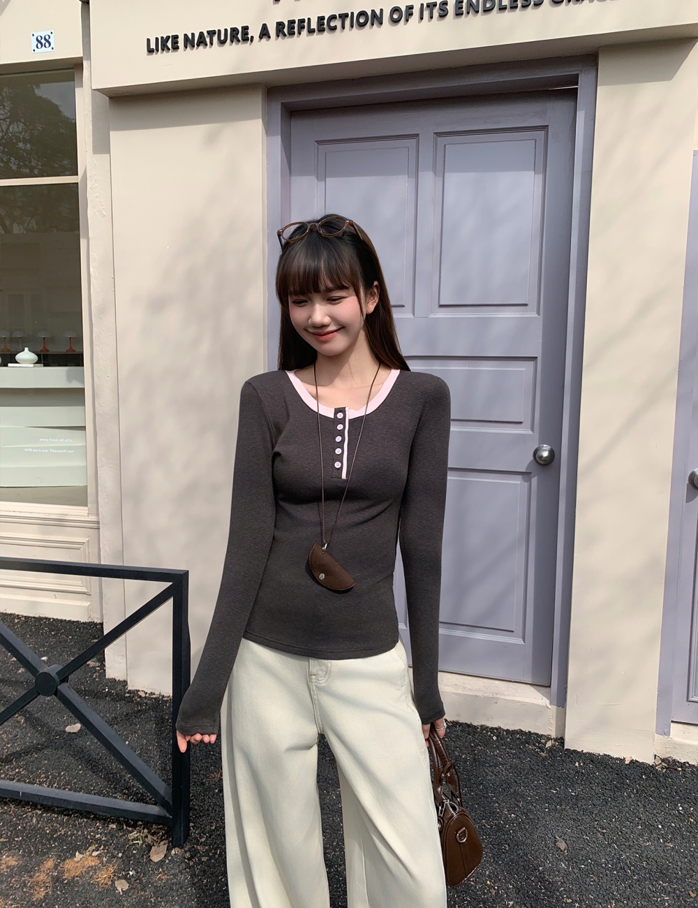 Autumn and winter long sleeve slim T-shirt for women