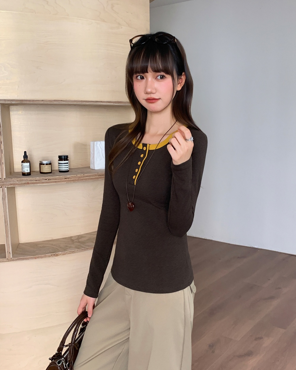 Autumn and winter long sleeve slim T-shirt for women