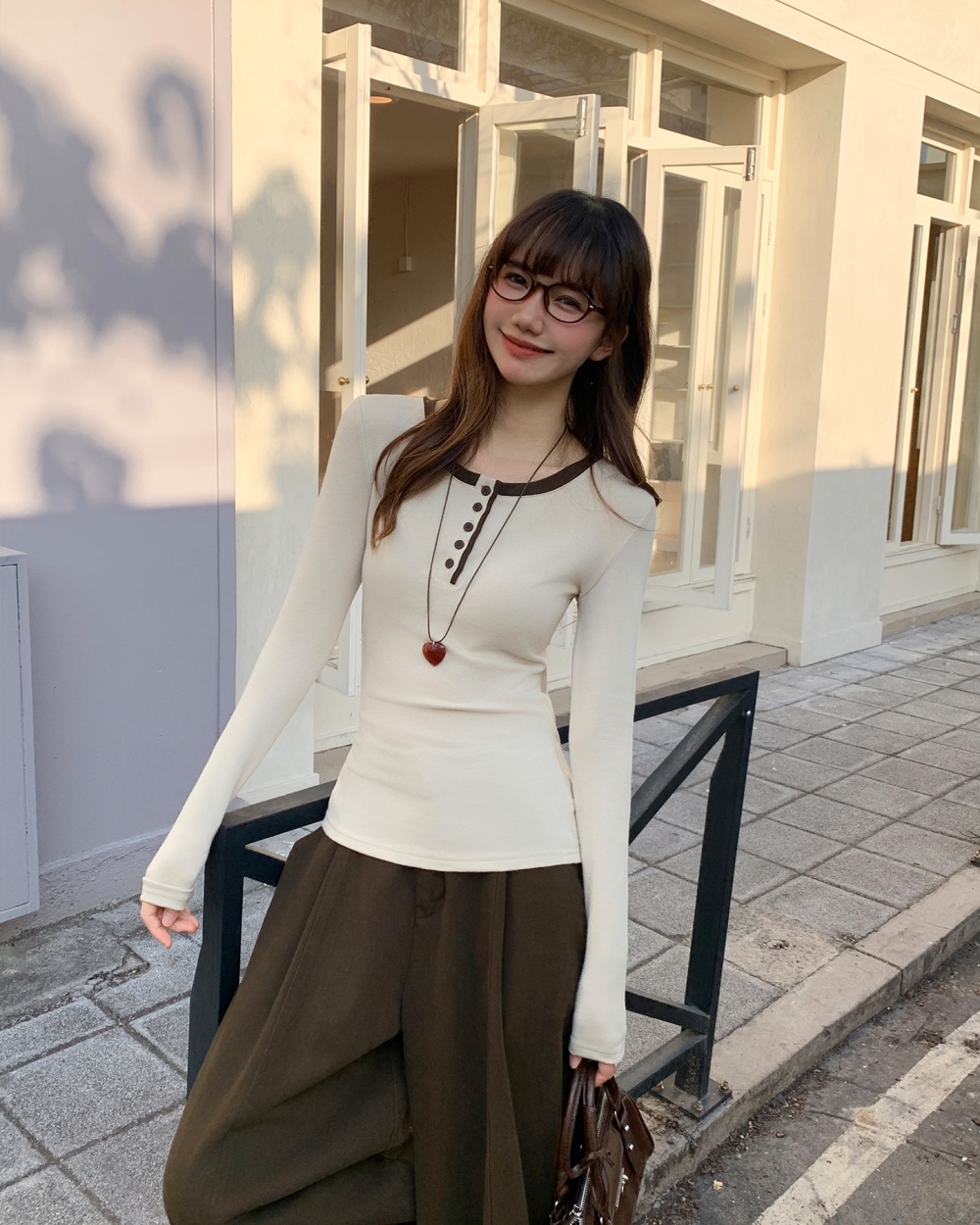 Autumn and winter long sleeve slim T-shirt for women