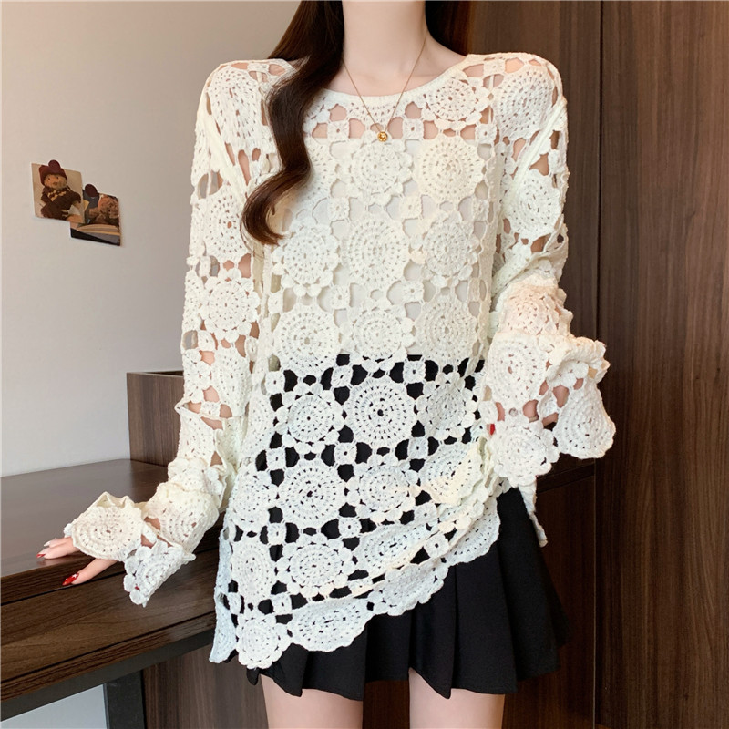 Hollow fashion large yard lazy unique tops for women