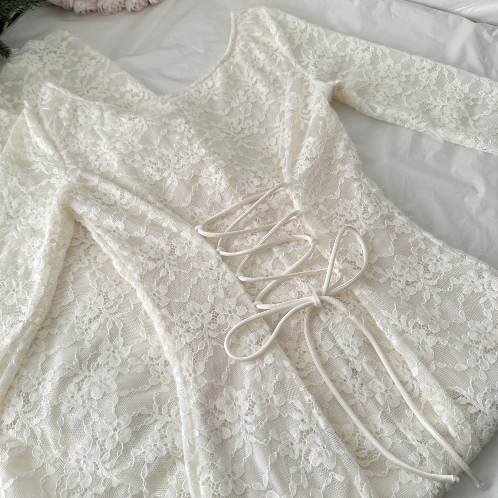 Long sleeve pinched waist plus velvet classic frenum dress