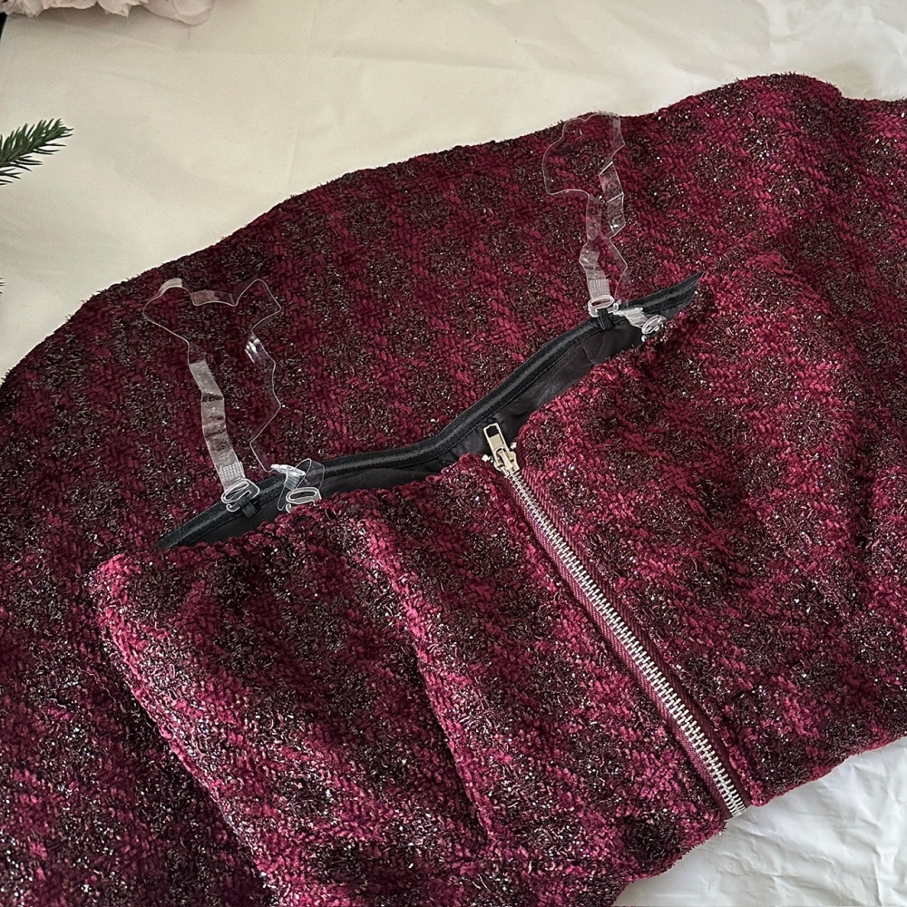 Chanelstyle weave small skirt sling sexy tops