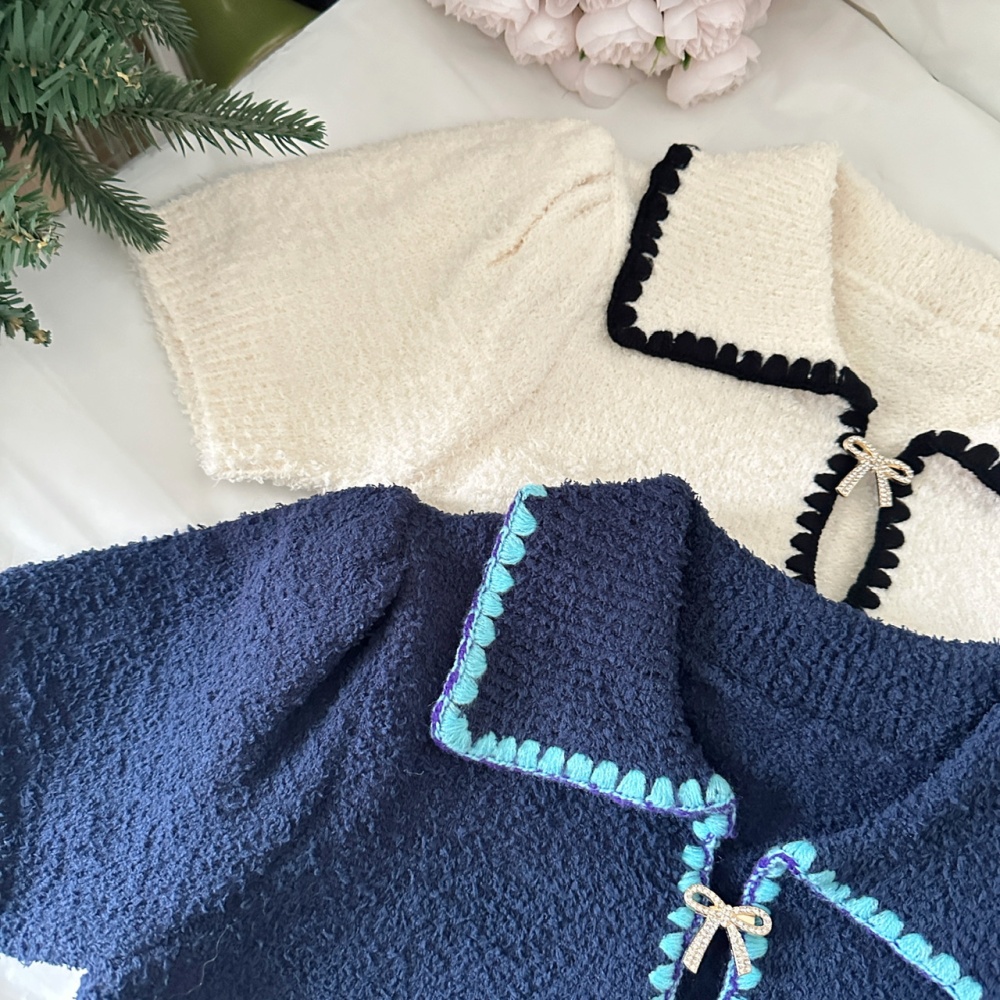 Chanelstyle tops knitted short skirt a set