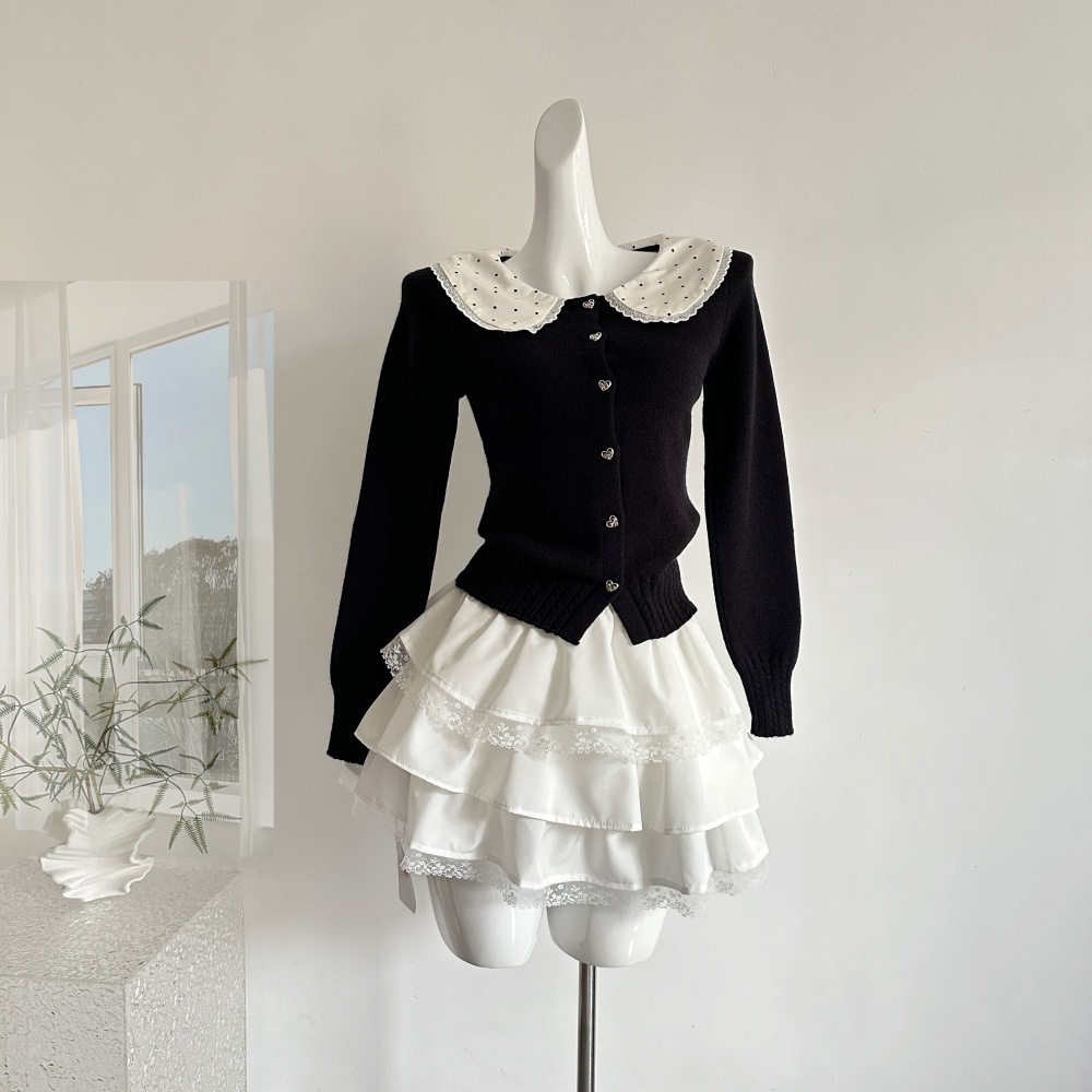 Autumn and winter short skirt coat a set for women