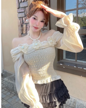 Spring and summer tender shirt France style tops for women