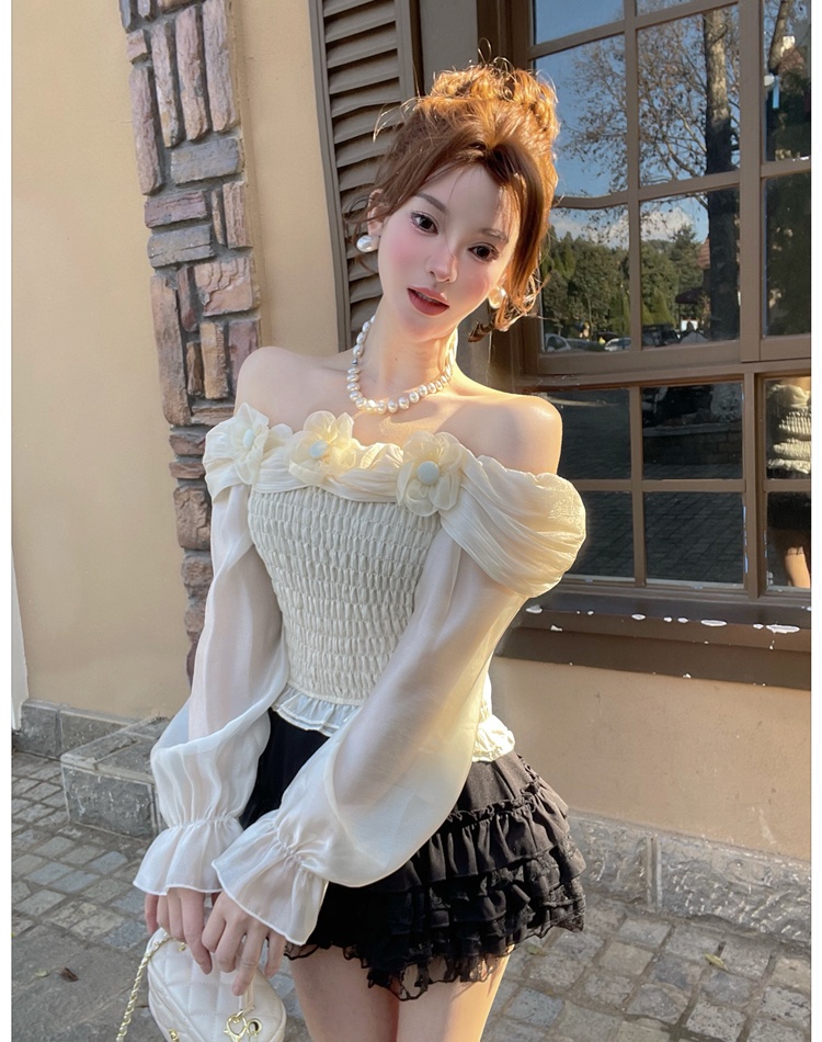 Spring and summer tender shirt France style tops for women