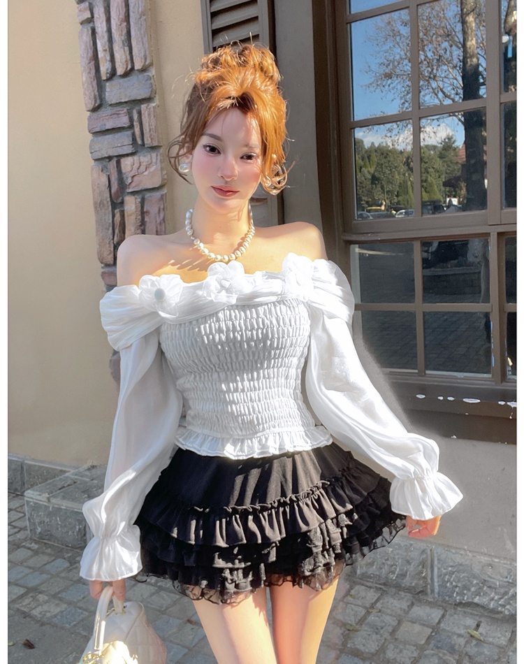 Spring and summer tender shirt France style tops for women