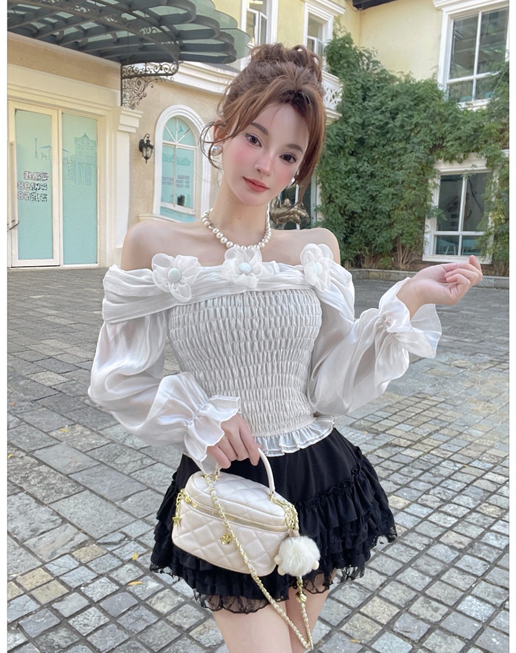 Spring and summer tender shirt France style tops for women