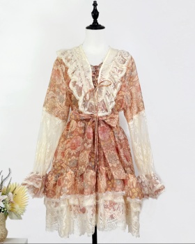 Mini vacation bandage lace silk linen dress