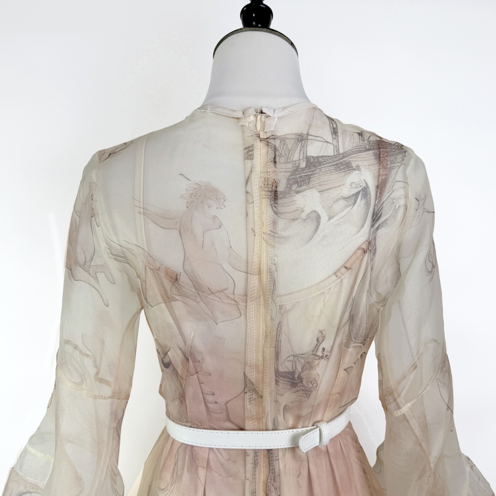 Romantic printing dress spring and summer autumn long dress