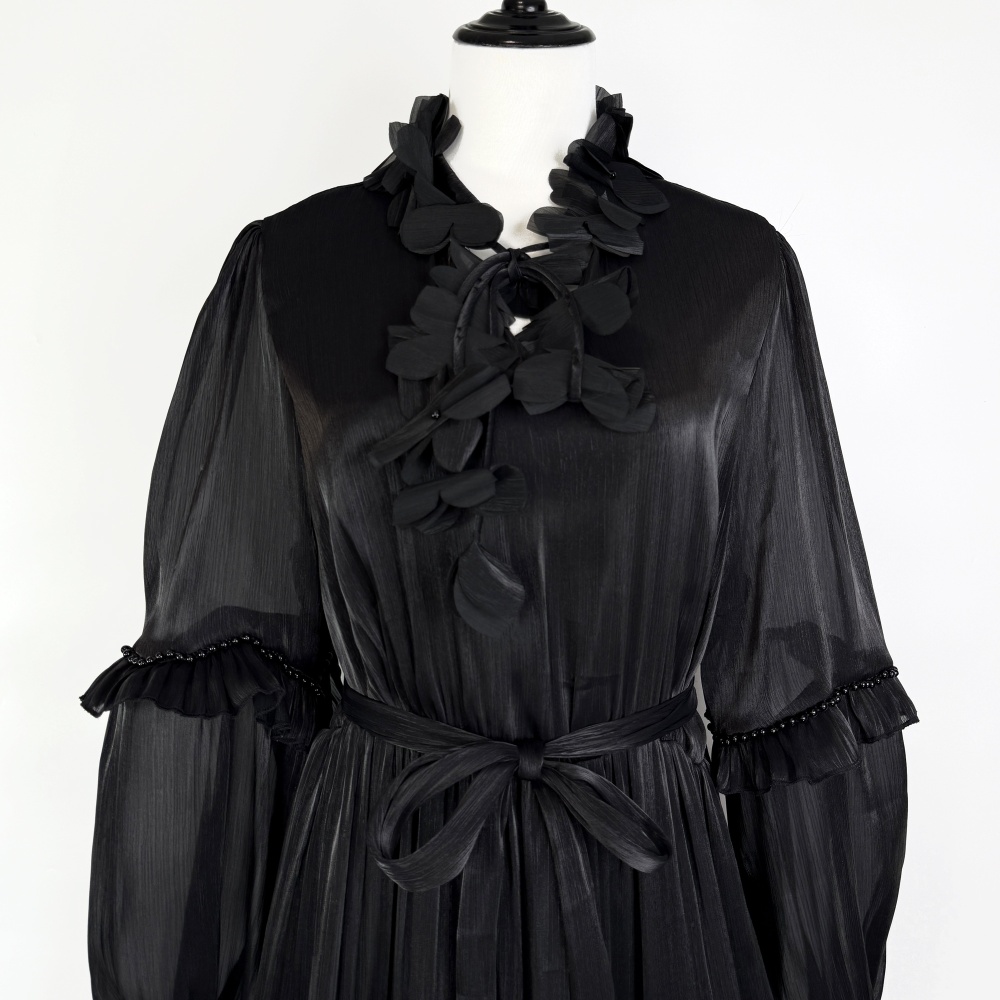 Long sleeve dress lantern sleeve long dress