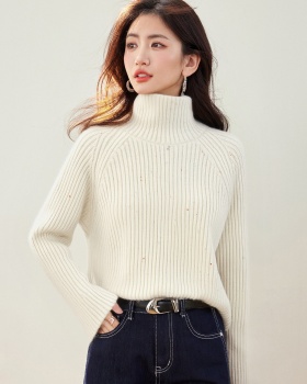 Loose lazy high collar sweater unique spring tops for women