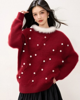 Loose pullover tops sequins sweater for women