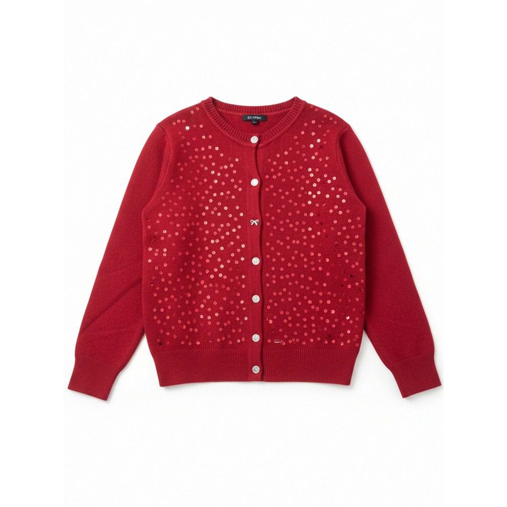 Temperament spring tops round neck knitted cardigan