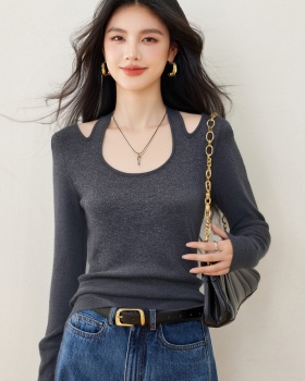 Spring halter bottoming shirt slim unique tops for women