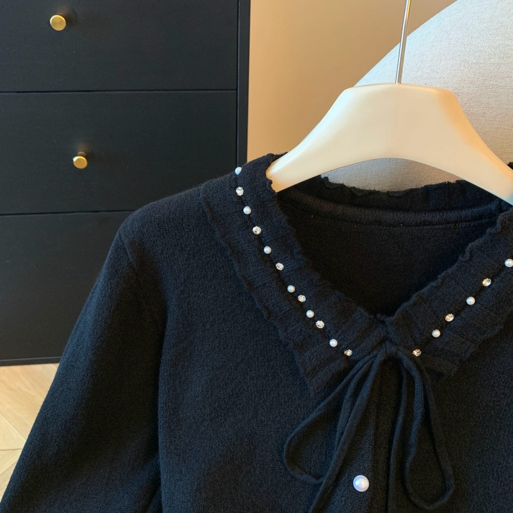 Knitted tender sweater winter rhinestone cardigan