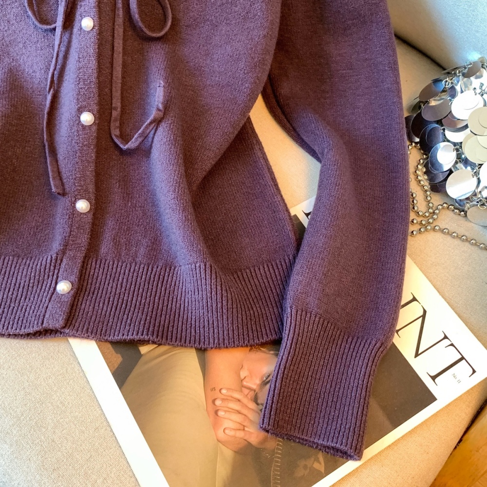 Knitted tender sweater winter rhinestone cardigan