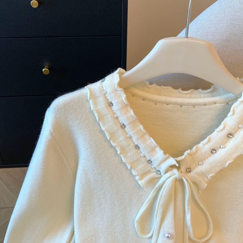 Knitted tender sweater winter rhinestone cardigan