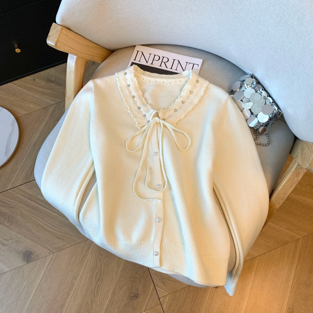 Knitted tender sweater winter rhinestone cardigan