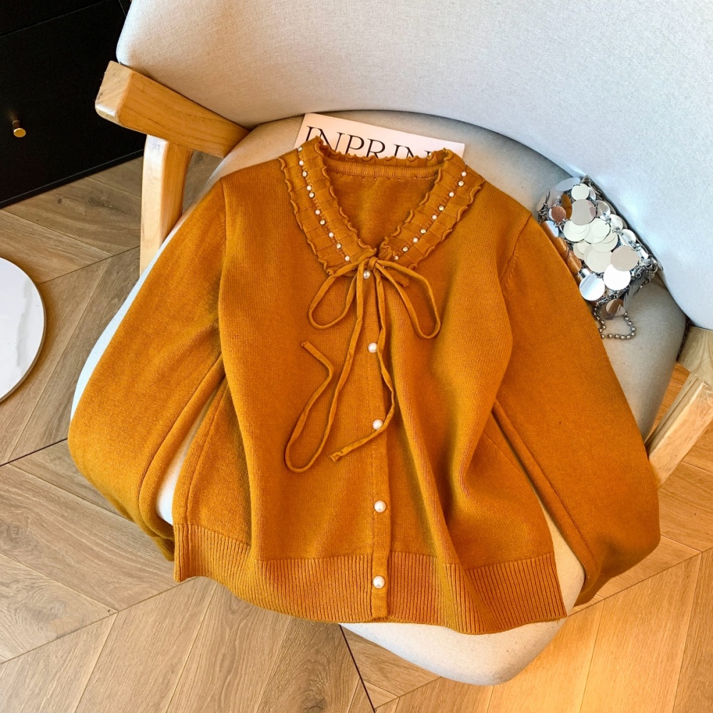 Knitted tender sweater winter rhinestone cardigan