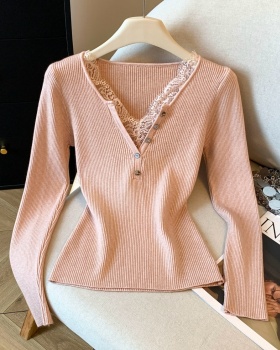 Temperament winter tops light luxury splice sweater
