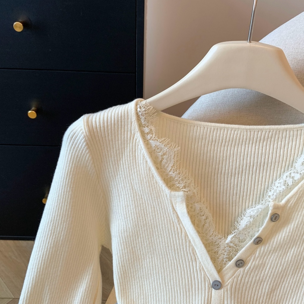 Temperament winter tops light luxury splice sweater