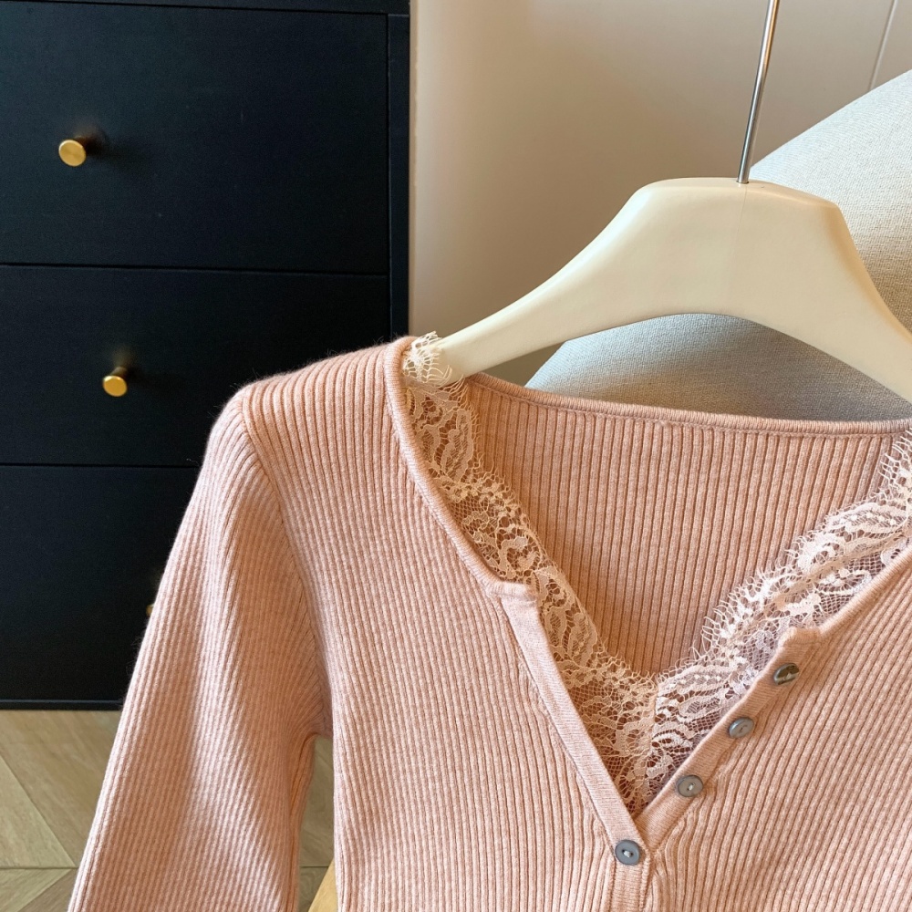 Temperament winter tops light luxury splice sweater