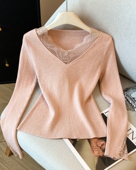Winter hollow sweater temperament bottoming shirt for women