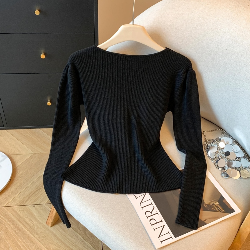 Knitted lace bottoming shirt temperament sweater