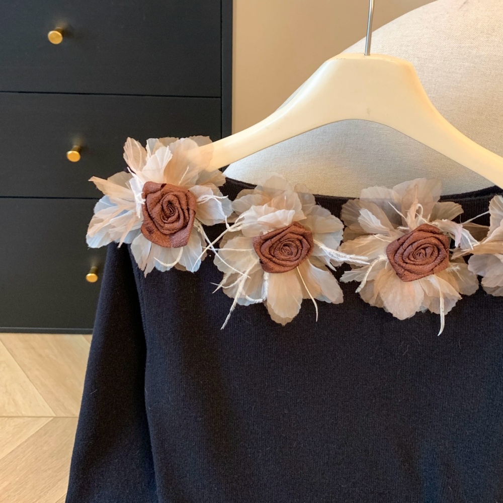 Autumn flat shoulder T-shirt strapless bottoming shirt